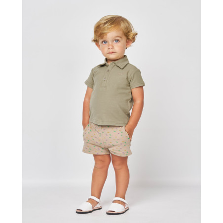 CONJUNTO POLO BERMUDA VERDE Y BEIG-Spagnolo