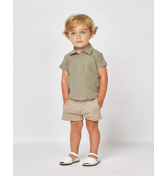 CONJUNTO POLO BERMUDA VERDE Y BEIG-Spagnolo
