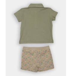 CONJUNTO POLO BERMUDA VERDE Y BEIG-Spagnolo