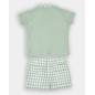 CONJUNTO POLO MAO Y BERMUDA CUADROS BLANCO Y VERDE-Spagnolo