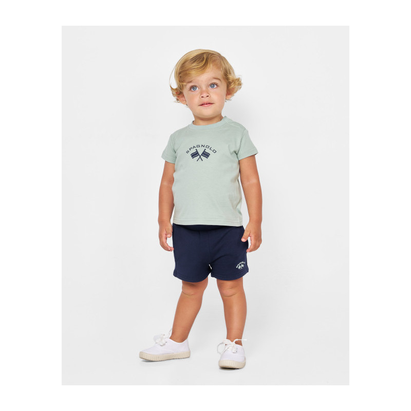 CONJUNTO CAMISETA Y BERMUDA VERDE Y MARINO-Spagnolo