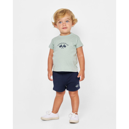 CONJUNTO CAMISETA Y BERMUDA VERDE Y MARINO-Spagnolo