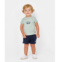 CONJUNTO CAMISETA Y BERMUDA VERDE Y MARINO-Spagnolo