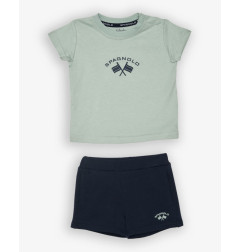 CONJUNTO CAMISETA Y BERMUDA VERDE Y MARINO-Spagnolo