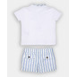 CONJUNTO POLO MAO Y BERMUDA RAYAS BLANCO Y CELESTE-Spagnolo