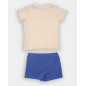 CONJUNTO CAMISETA Y BERMUDA PUNTO BEIG Y AZUL-Spagnolo