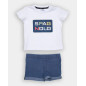 CONJUNTO CAMISETA Y BERMUDA DENIM BLANCO y AZULINA-Spagnolo