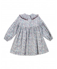 Vestido Brezo Cuello Volante Berenjena-Tartaleta