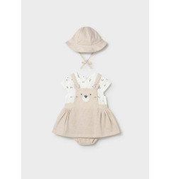 Vestido peto simulado con gorro recién ay