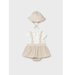 Vestido peto simulado con gorro recién ay