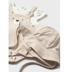 Vestido peto simulado con gorro recién ay