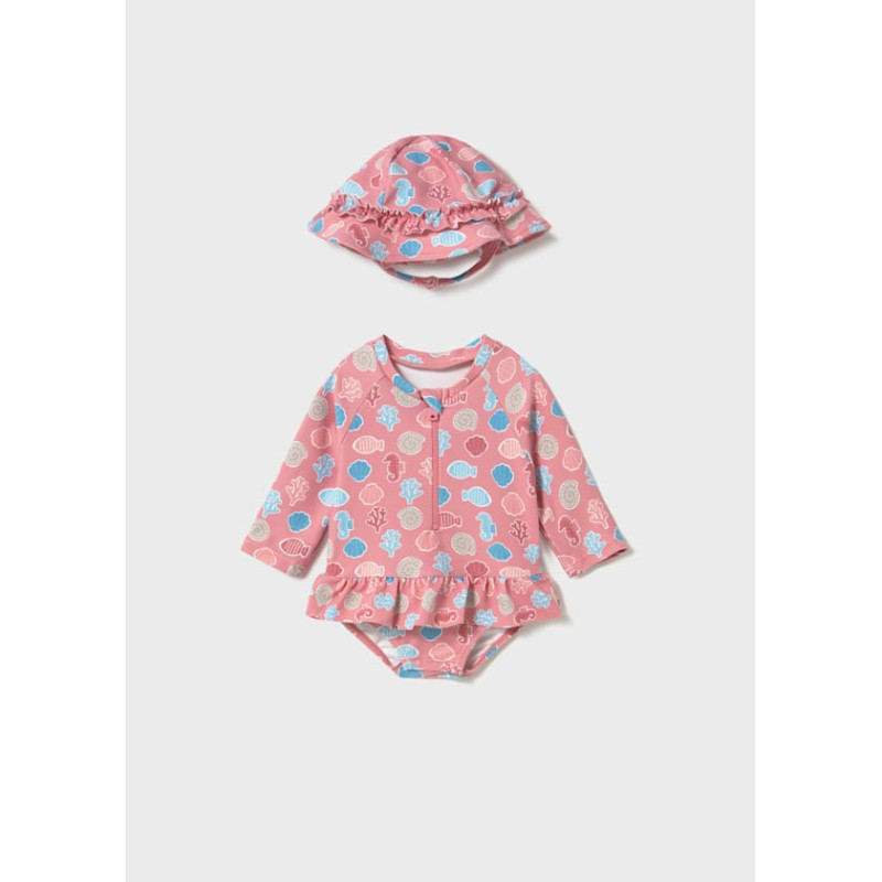 Pelele baño con gorro protección solar recién nacida-Mayoral