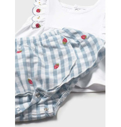 Conjunto falda cuadros y camiseta recién nacida-Mayoral