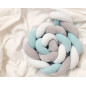 Trenza protectora para cuna y cama en azul y gris 1,50m-Kiokids