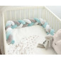 Trenza protectora para cuna y cama en azul y gris 1,50m-Kiokids