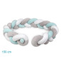 Trenza protectora para cuna y cama en azul y gris 1,50m-Kiokids