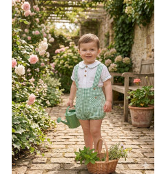 Conjunto Bebe Niño Familia "Verde Primavera"-Alida Kids