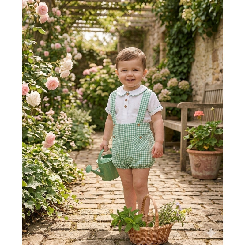 Conjunto Bebe Niño Familia "Verde Primavera"-Alida Kids