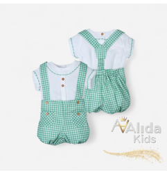 Conjunto Bebe Niño Familia "Verde Primavera"-Alida Kids