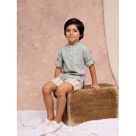 Bermuda de niño de rayas con bolsillos laterales-Dadati