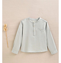 Camisa de niño verde con cuello mao-Dadati