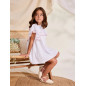 Vestido de niña de plumeti blanco con volantes en manga-Dadati