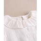Blusa de bebé niña de muselina blanca con manga abullonada-Dadati