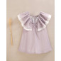Vestido de niña malva con manga volante y estampado floral-Dadati