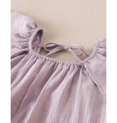 Vestido de niña malva con manga volante y estampado floral-Dadati