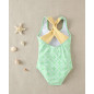 Bañador de niña de estampado geométrico verde-Dadati