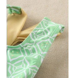 Bañador de niña de estampado geométrico verde-Dadati