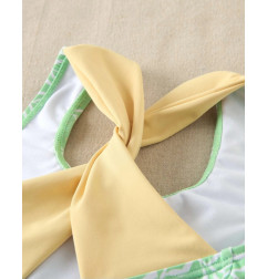 Bañador de niña de estampado geométrico verde-Dadati