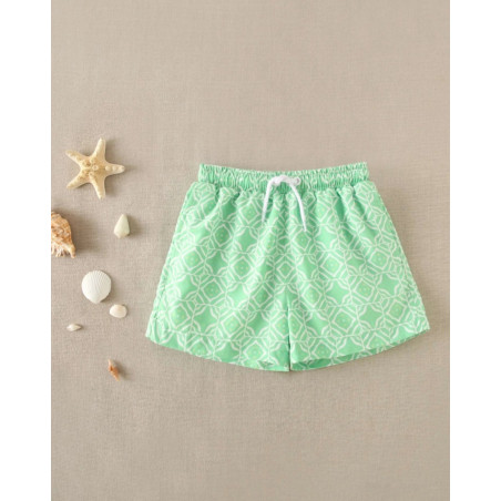 Bañador de niño con estampado geométrico y cintura elástica-Dadati