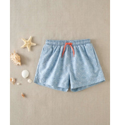 Bañador de niño con estampado geométrico y cintura ad