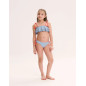 Bikini de niña con estampado geométrico y volantes-Dadati