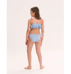 Bikini de niña con estampado geométrico y volantes-Dadati