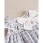 Vestido de bebé con braguita de cuadros y detalle de lazo en cuello-Dadati