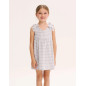 Vestido de niña gris de cuadros con cuello pico-Dadati