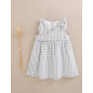 Vestido de niña gris de cuadros con cuello pico-Dadati