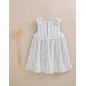 Vestido de niña gris de cuadros con cuello pico-Dadati