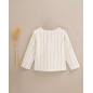 Camisa de niño de rayas mostaza con cuello redondo con lazo-Dadati
