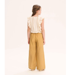 Pantalón de niña mostaza fluido con textura-Dadati