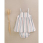 Vestido de bebe niña de tirantes estampado de rayas naranja y azul-Dadati