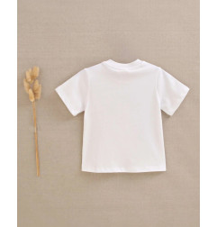 Camiseta de bebé blanca con dibujo de elefante-Dadati