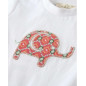 Camiseta de bebé blanca con dibujo de elefante-Dadati