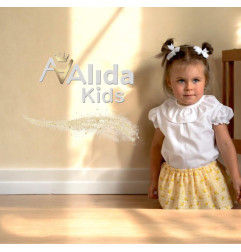 Camisa niña blanca cuello volante-Alida Kids
