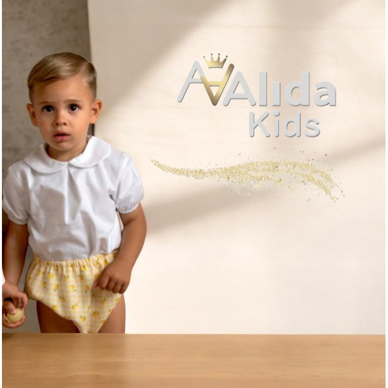 Camisa blanca cuello bebé-Alida Kids