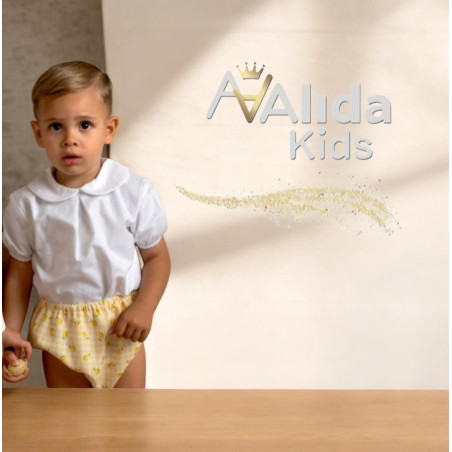 Camisa blanca cuello bebé-Alida Kids