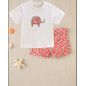 Set Camiseta de bebé blanca con dibujo de elefante y boxer-Dadati Set Camiseta de bebé blanca con dibujo de elefante y boxer-Dadati