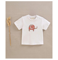 Set Camiseta de bebé blanca con dibujo de elefante y boxer-Dadati